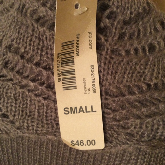 Decree Open Faced Charcoal Grey Sweater with ruffle - Picture 5 of 12